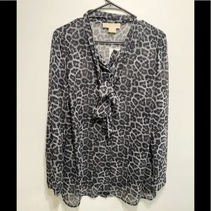 Michael Kors Cheetah Blouse Top